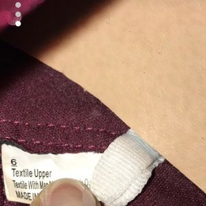 Red velvet slip-ons (used one or two times)